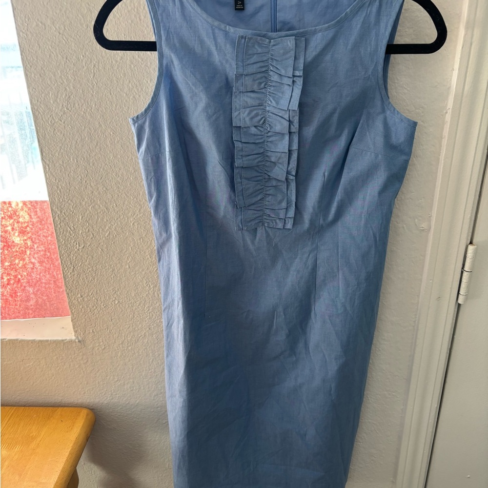Talbots Light Blue Ruffle Midi Dress